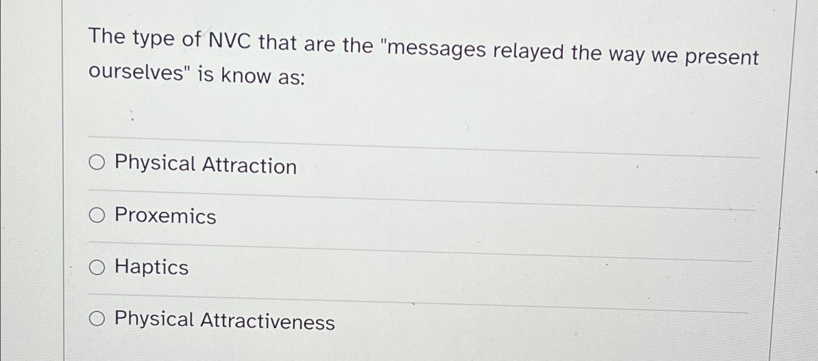 Solved The type of NVC that are the "messages relayed the