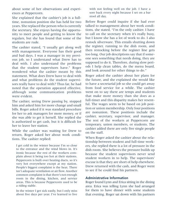 Solved selected cases Peppercorn Dining The partners of