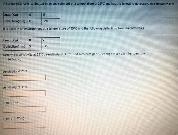 Solved A spring balance is calibrated in an environment at a