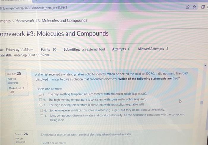 A Chemist Received A White Crystalline Solid To | Chegg.com