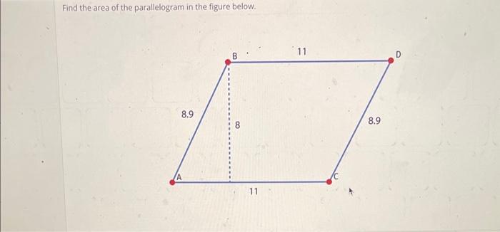 Solved Find The Area Of The Parallelogram In The Figure | Chegg.com