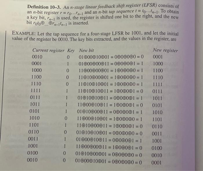 Solved Topic 1 Linear feedback shift register (6pts)