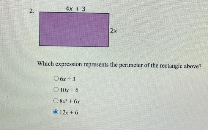 Solved \[ (3 X-7)+35 \] 2. Which Expression Represents The | Chegg.com