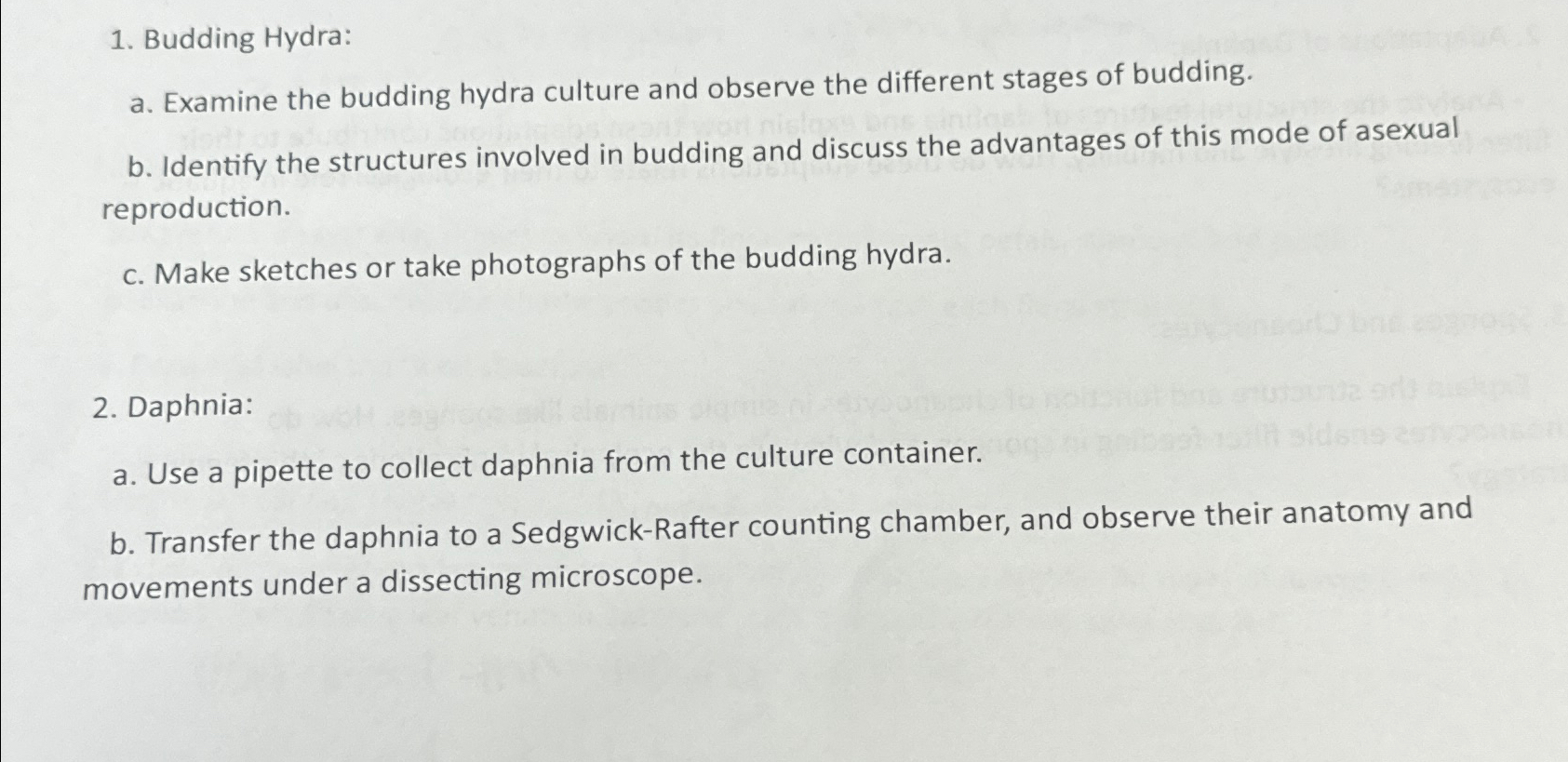 Solved Budding Hydra:a. ﻿Examine the budding hydra culture | Chegg.com