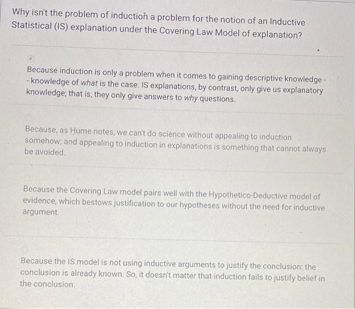 Why isn't the problem of induction a problem for the