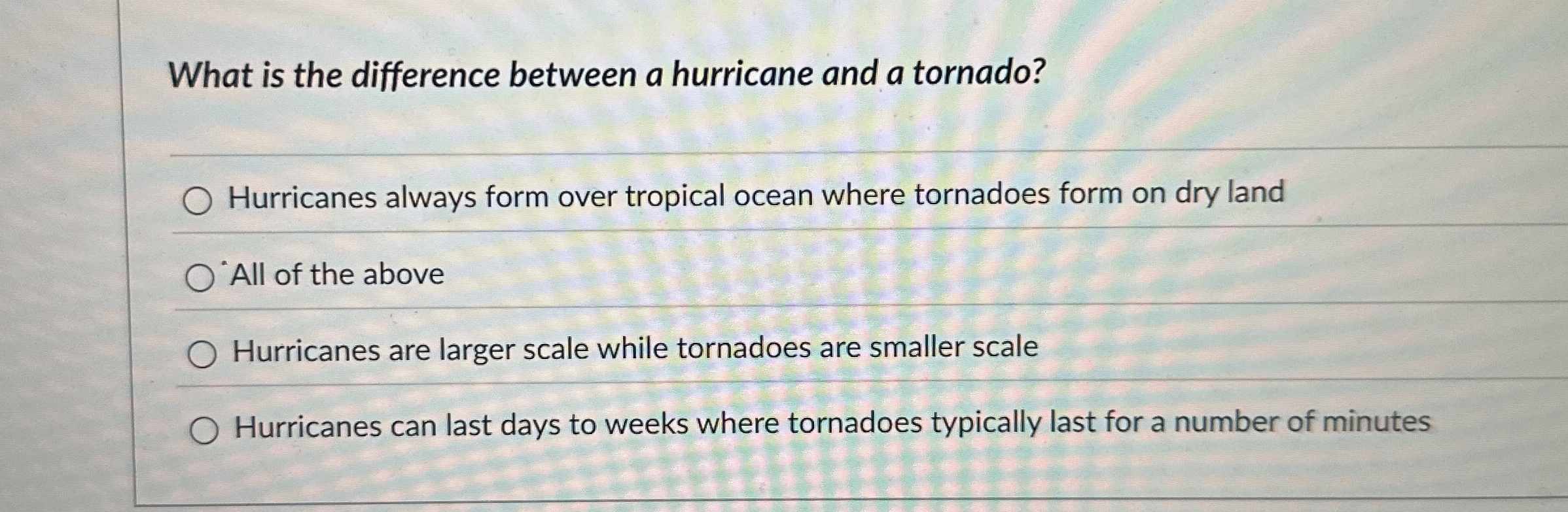 Solved What is the difference between a hurricane and a