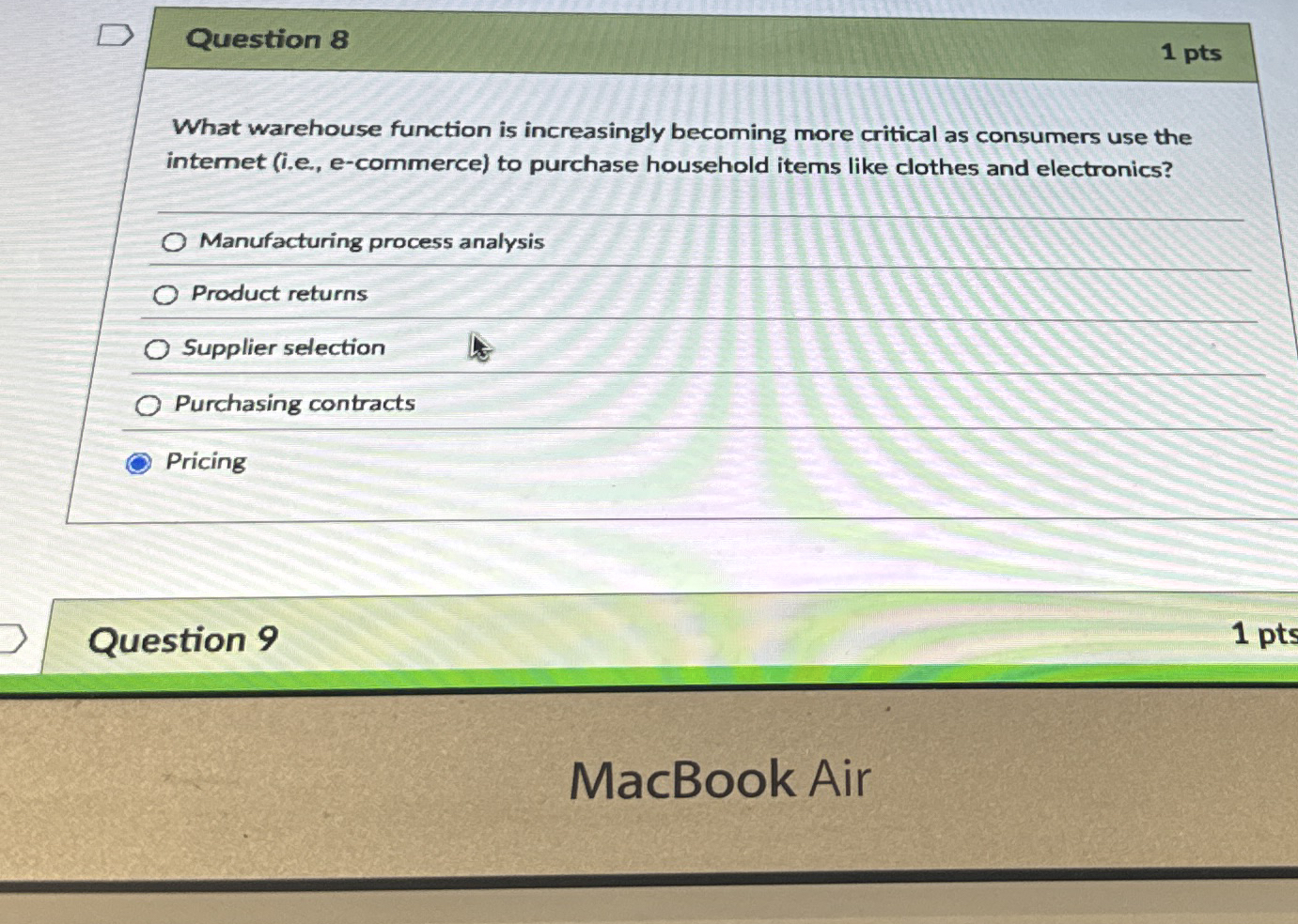 Solved Question 81 ﻿ptsWhat warehouse function is