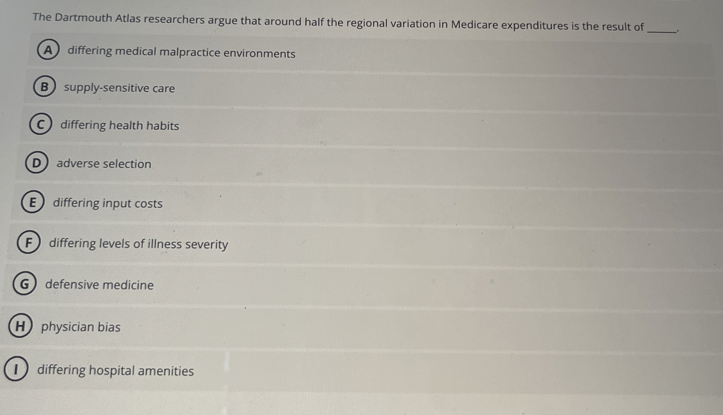 Solved The Dartmouth Atlas researchers argue that around