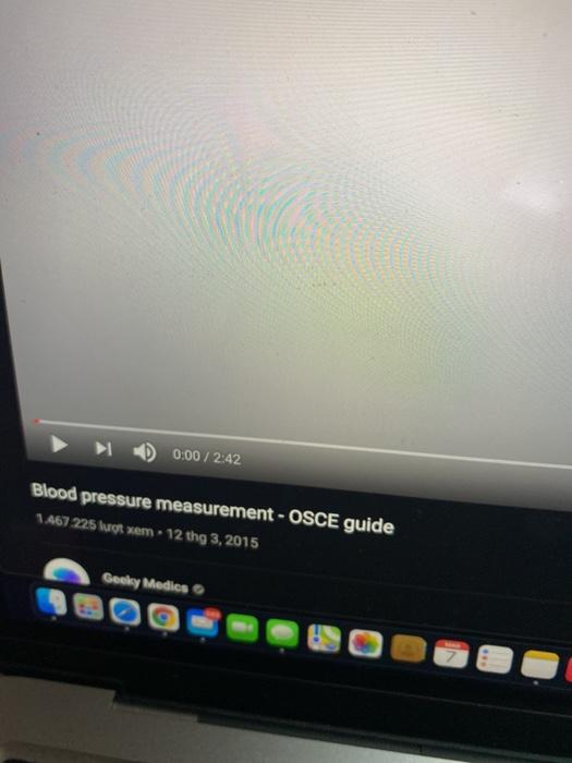 Solved 000 / 242 Blood pressure measurement OSCE guide