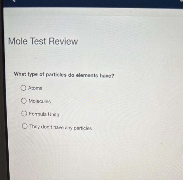 Solved Mole Test Review What is the number of moles of