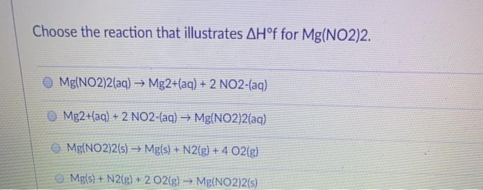 Solved Choose the reaction that illustrates AHºf for | Chegg.com