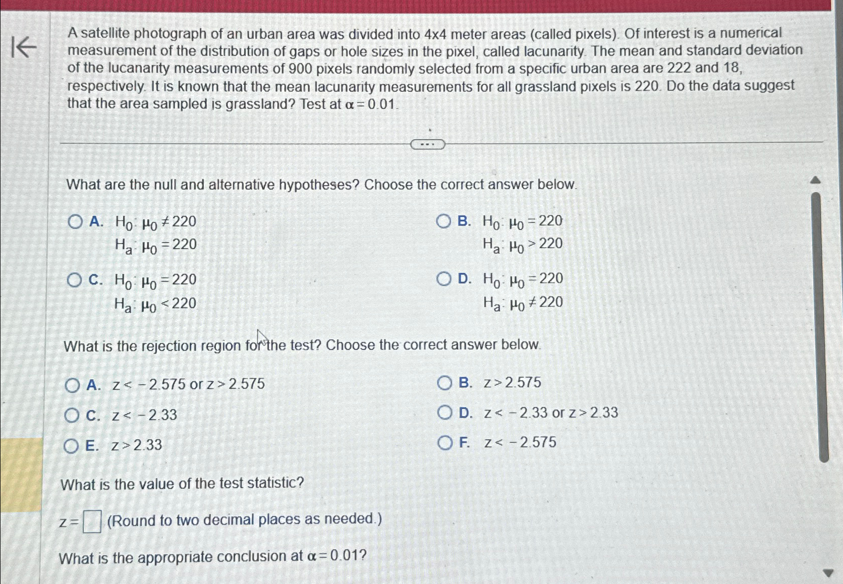 A satellite photograph of an urban area was divided