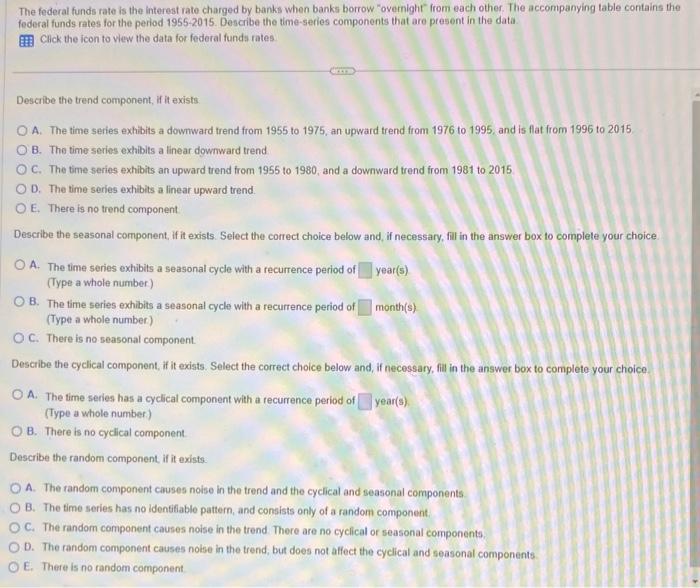 Solved The federal funds rate is the interest rate charged