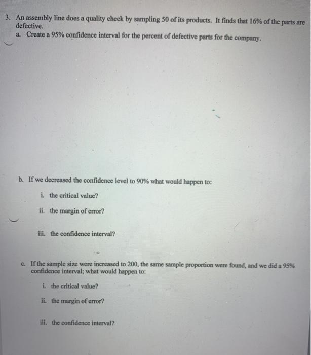 Solved AP Stats Worksheet Confidence intervals with
