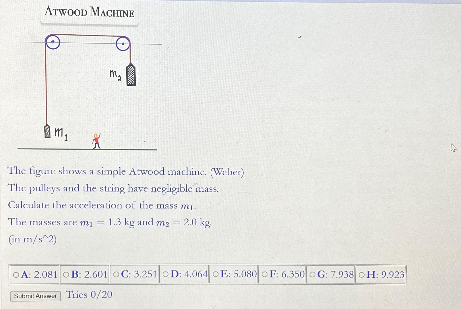 Solved Atwood MachineThe figure shows a simple Atwood | Chegg.com