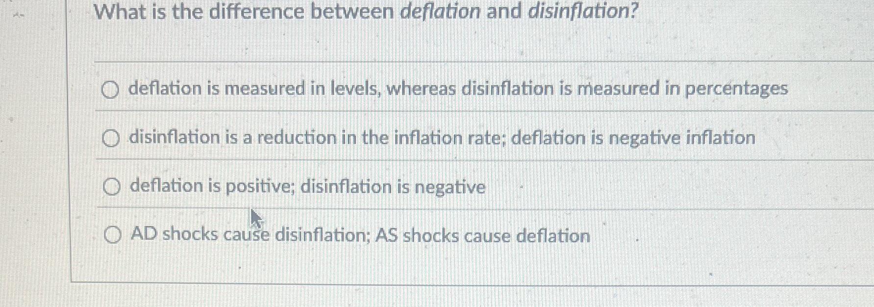 Solved What is the difference between deflation and