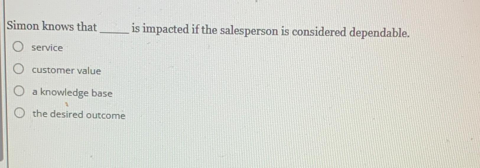 Solved Simon knows that is impacted if the salesperson is