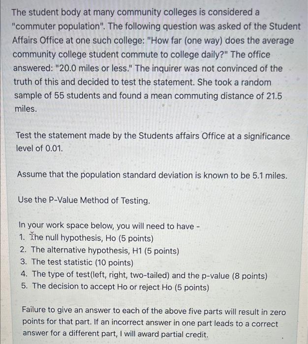 Solved The student body at many community colleges is