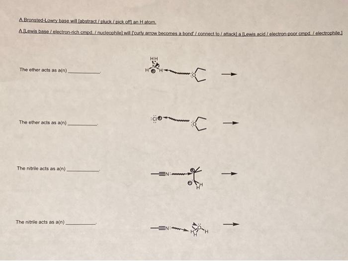 Solved A Bronsted-Lowry base will labstract/pluck/ pick | Chegg.com