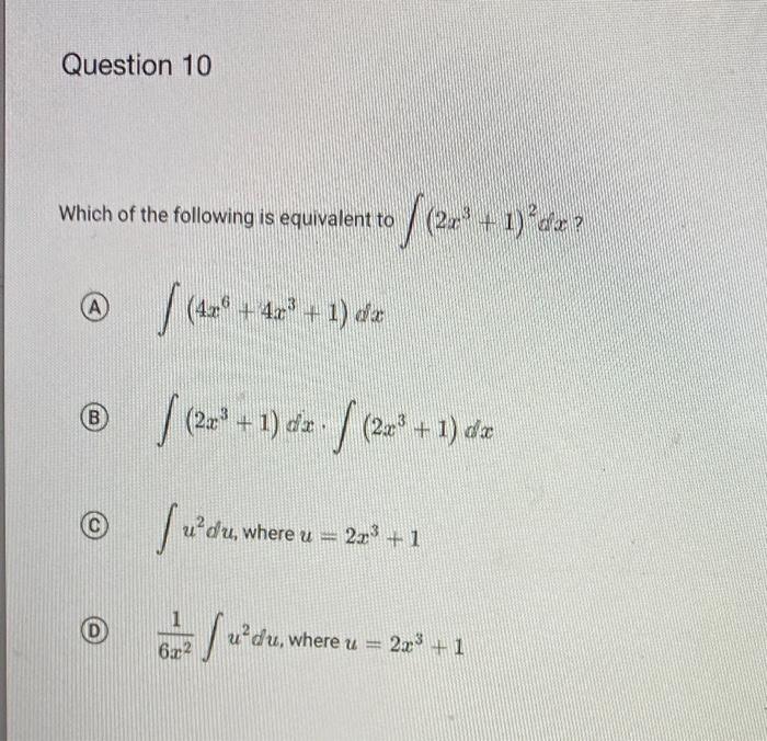 Solved Question 10 Which of the following is equivalent to | Chegg.com
