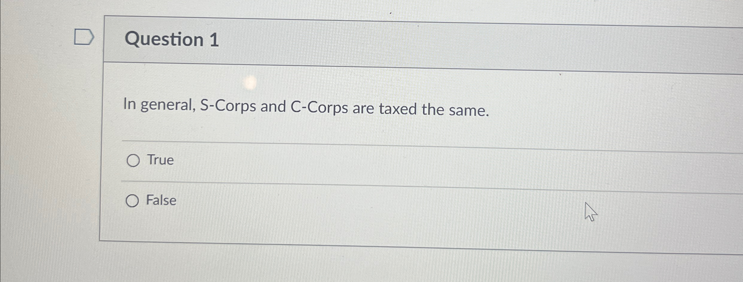 Solved Question 1In general, SCorps and CCorps are taxed