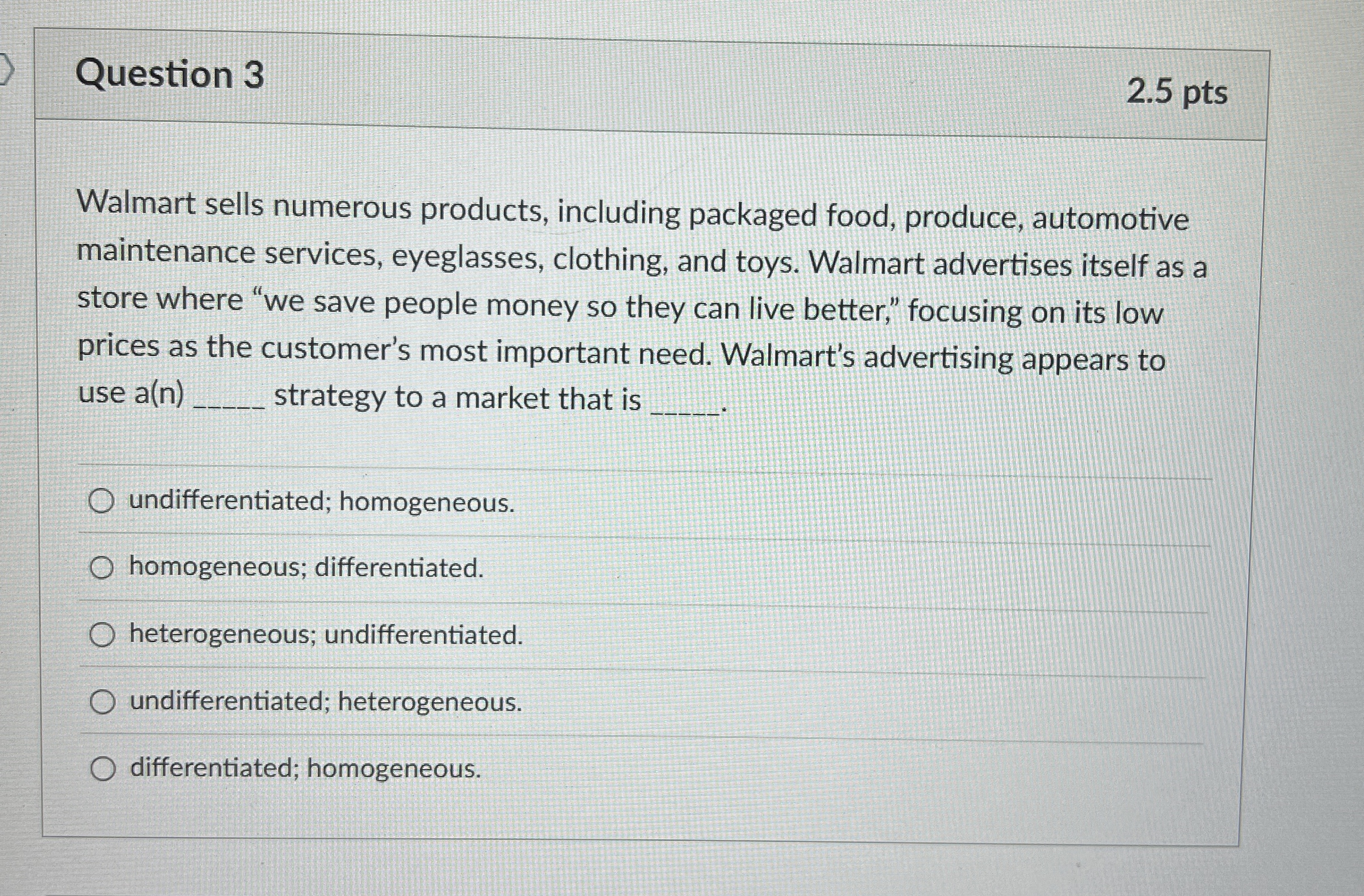 Solved Question 32.5 ﻿ptsWalmart sells numerous products,