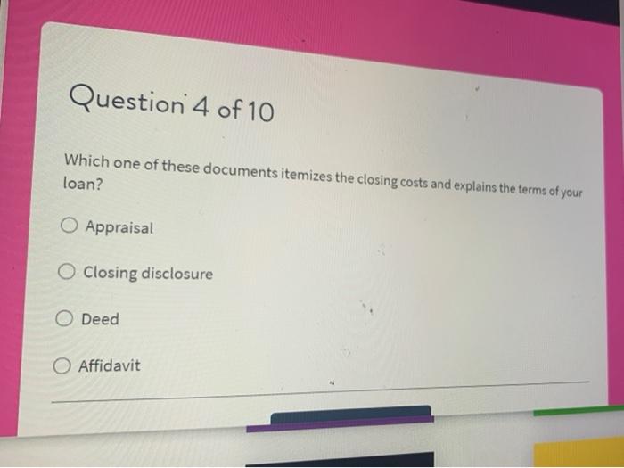 Solved Question 4 Of 10 Which One Of These Documents | Chegg.com
