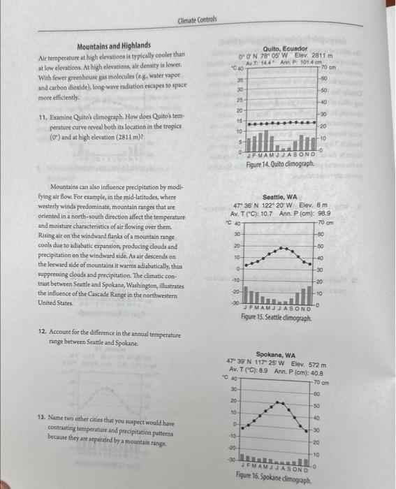 Solved Mountains and Highlands Air temperature at high
