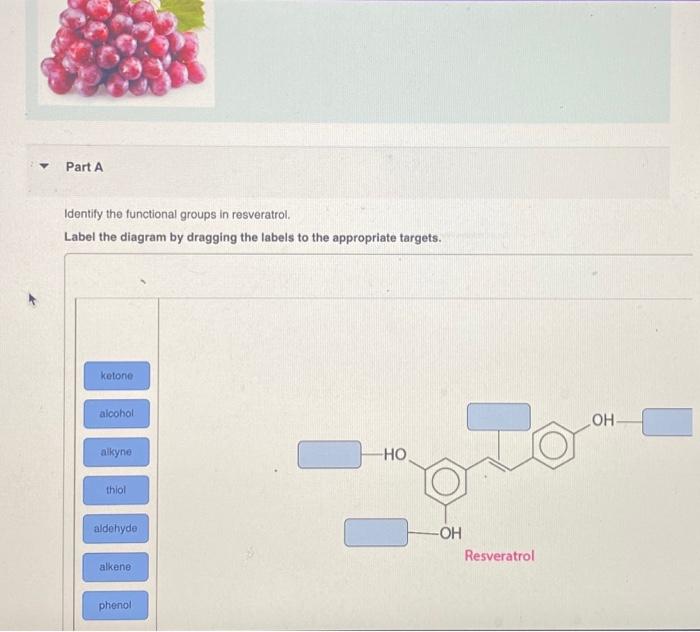 Solved Part A Identify the functional groups in resveratrol. | Chegg.com