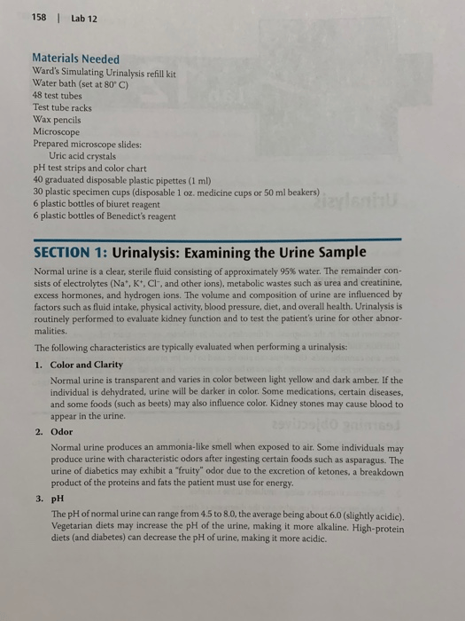 Wards Simulating Urinalysis Lab Activity Answers