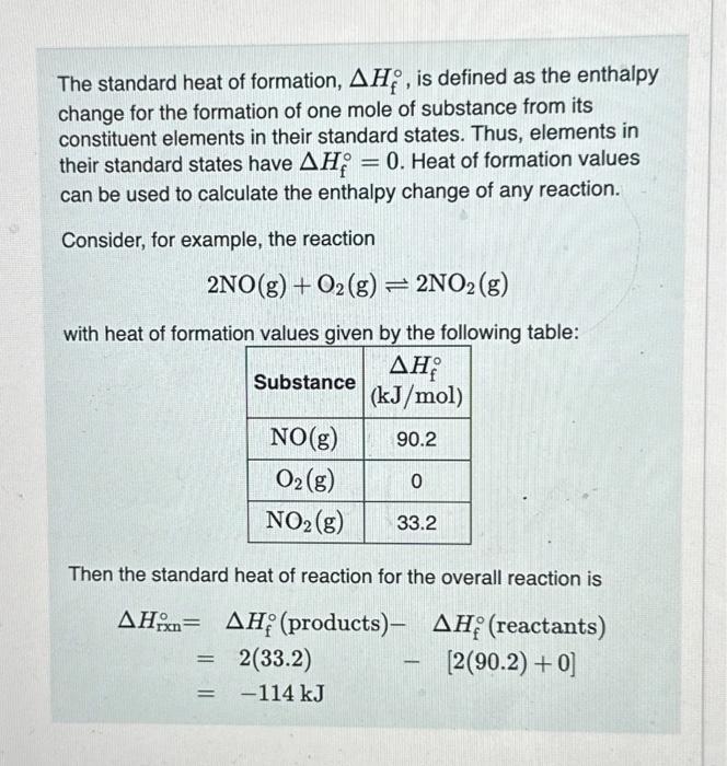 Solved The standard heat of formation, ΔHf∘, is defined as