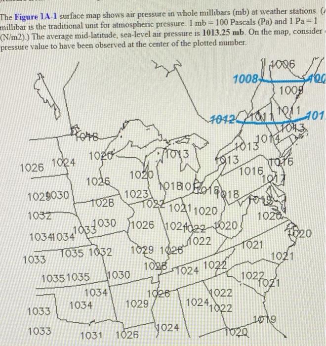 Solved The Figure 1A1 surface map shows air pressure in