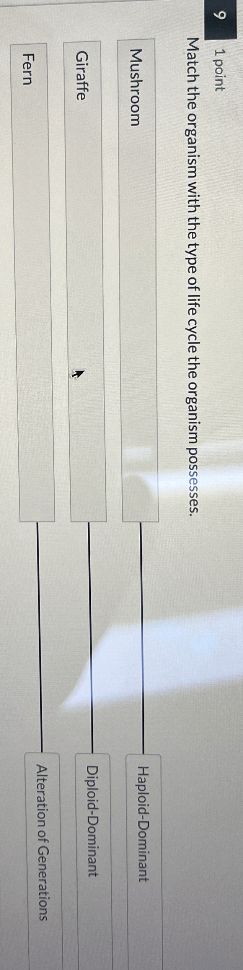 Solved 91 ﻿pointMatch the organism with the type of life