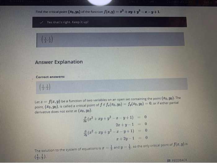 Solved Find Critical Points Of A Function Of Two Variable...