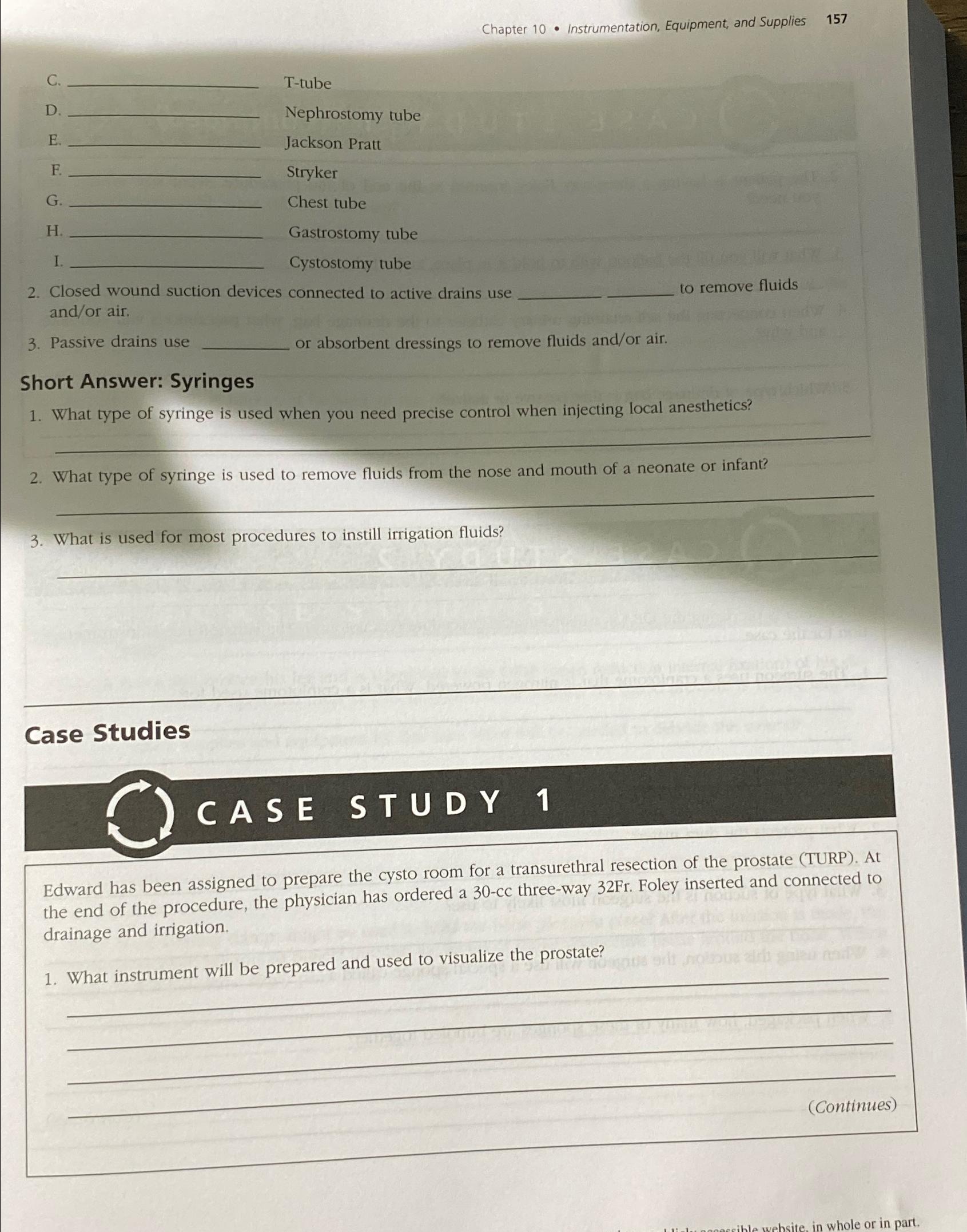 Chapter 10* ﻿Instrumentation, Equipment, and
