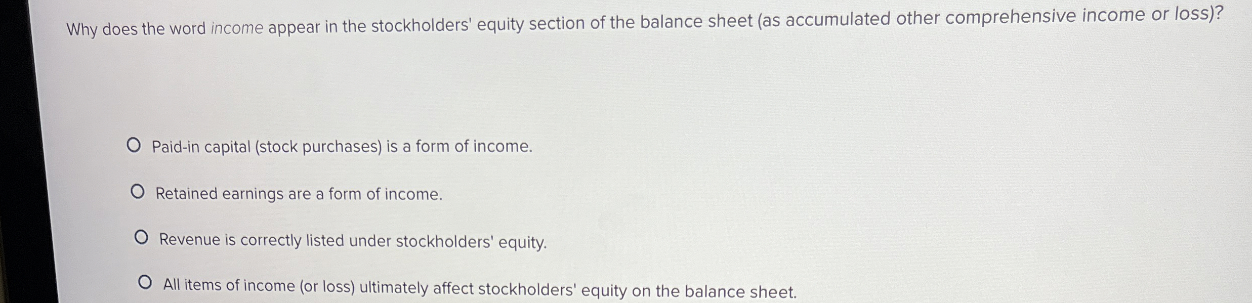 Solved Why does the word appear in the stockholders'