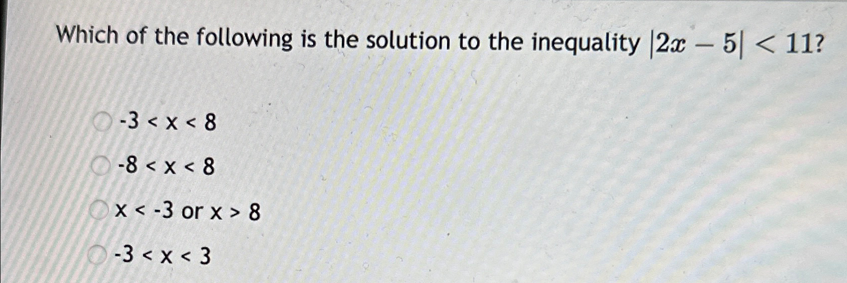 Solved Which of the following is the solution to the | Chegg.com