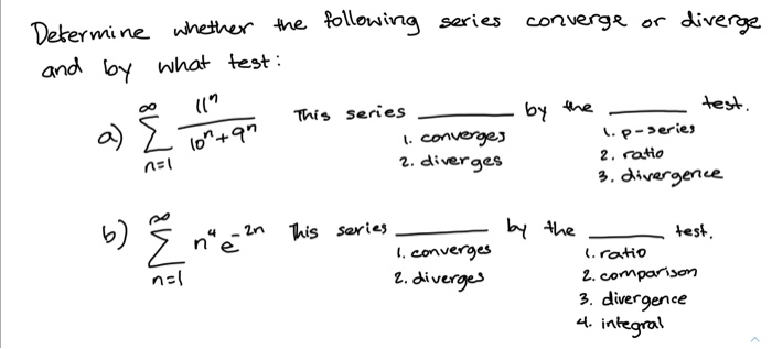 Solved Determine Whether The Following Series Converge Or...