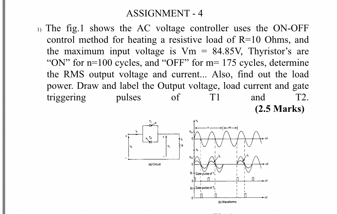 Solved ASSIGNMENT - 4The fig. 1 ﻿shows the AC voltage | Chegg.com
