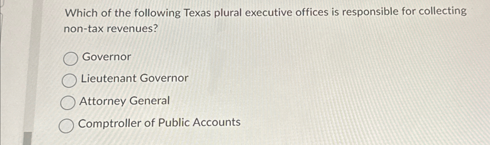 Solved Which of the following Texas plural executive offices Chegg