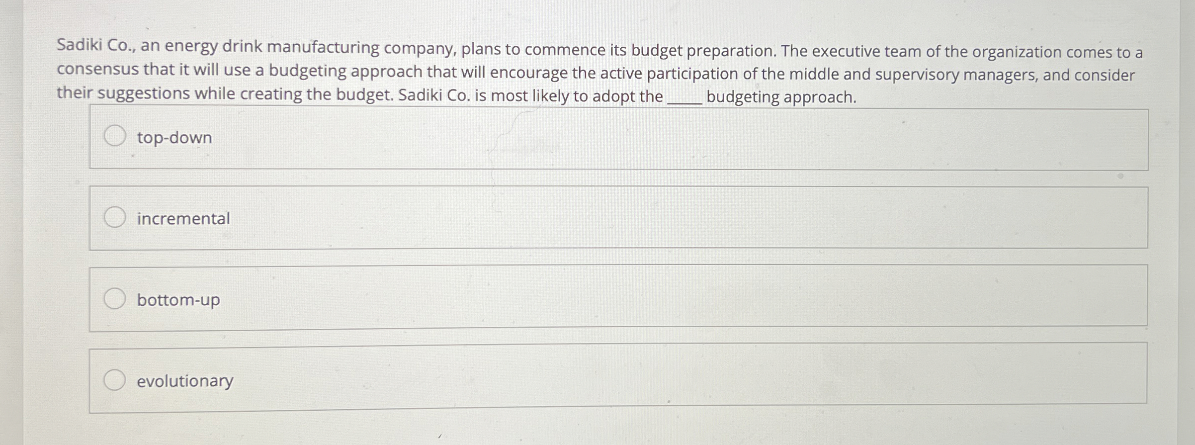 Solved Sadiki Co., ﻿an energy drink manufacturing company,