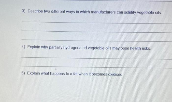 Solved FATS FUNCTIONALITY WORKSHEET (Adapted from Food a | Chegg.com