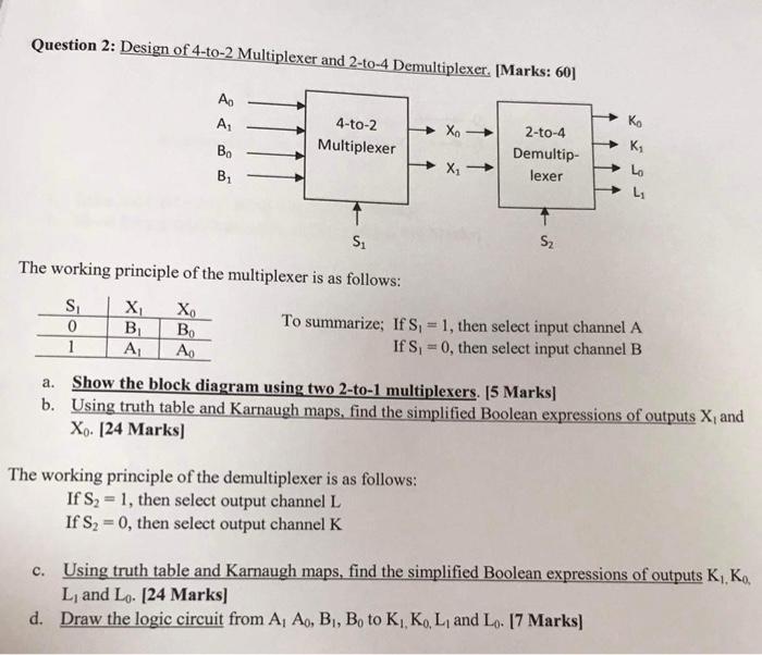 [Solved] logic design Question 2 Design of 4to2 Multiple