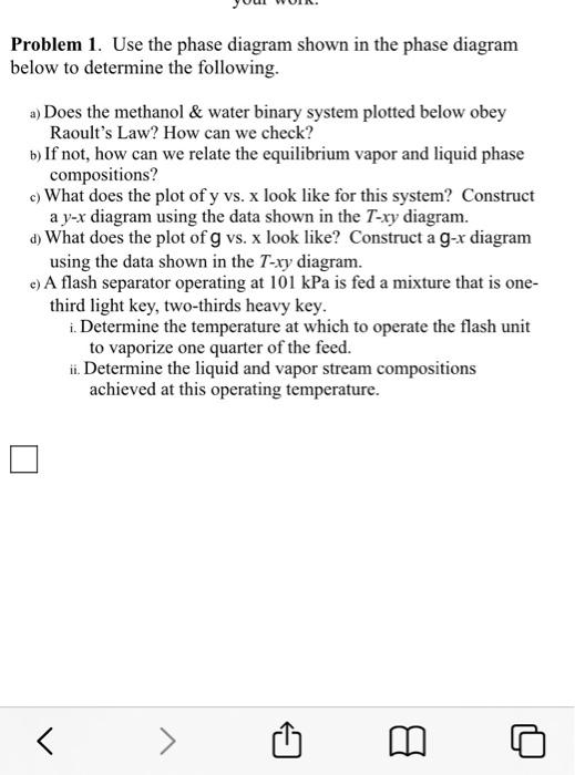 Solved Problem 1. Use the phase diagram shown in the phase | Chegg.com