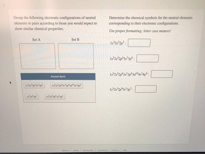 Solved Group The Following Electronic Configurations Of N...