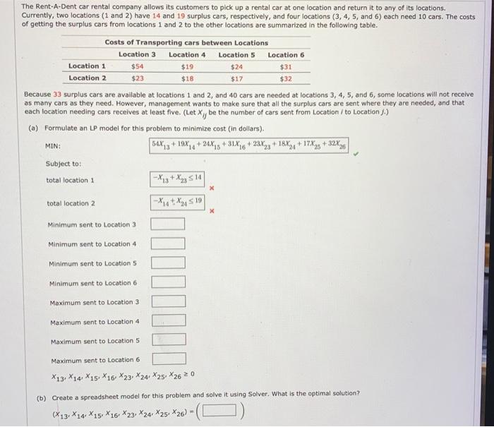 Solved The RentADent car rental company allows its