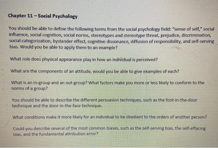 Solved Chapter 11 Social Psychology You Should Be Able