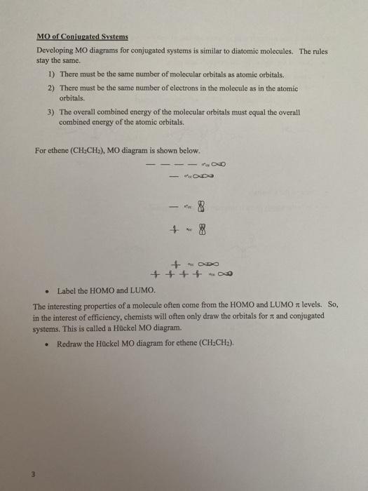 Solved MO of Conjugated Systems Developing MO diagrams for | Chegg.com