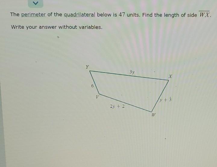 Solved The Perimeter Of The Quadrilateral Below Is 47 Units. | Chegg.com