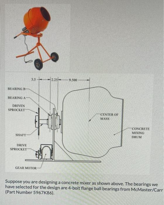 Solved 35__225 9.500 BEARING B BEARING A DRIVEN SPROCKET